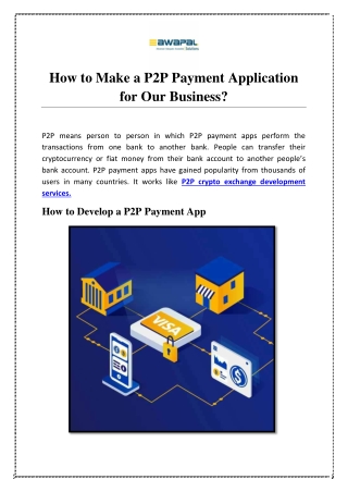 How to Make a P2P Payment Application for Our Business?