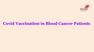 Covid Vaccination in Blood Cancer Patients