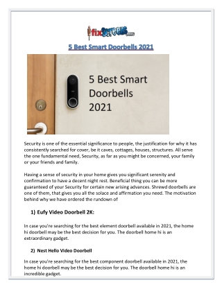 5 Best Smart Doorbells 2021