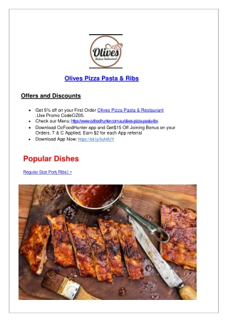 5% Off - Olives Pizza Pasta & Ribs In Merrimac, QLD