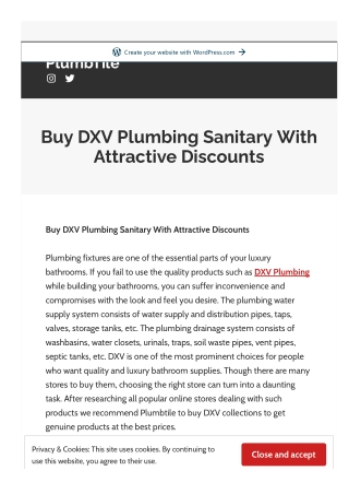 Buy DXV Plumbing Sanitary With Attractive Discounts