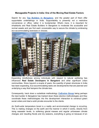 Manageable Projects in India_ One of the Moving Real Estate Factors