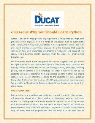 Best Institute for Online Python Training in Gurgaon
