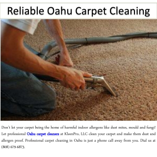 Reliable Oahu Carpet Cleaning