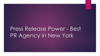 Press Release Power- Best PR Agency in New York