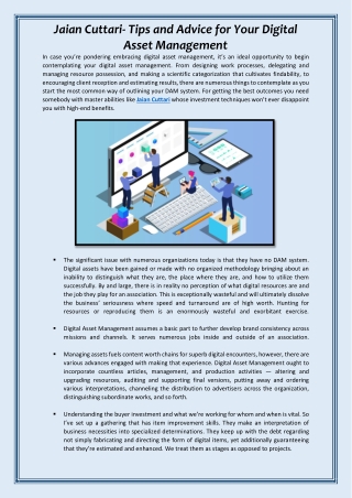 Jaian Cuttari- Tips and Advice for Your Digital Asset Management