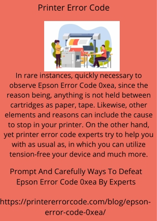 Prompt And Carefully Ways To Defeat Epson Error Code 0xea By Experts