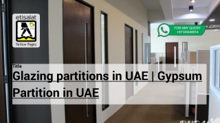 Glazing partitions in UAE | Gypsum Partition in UAE
