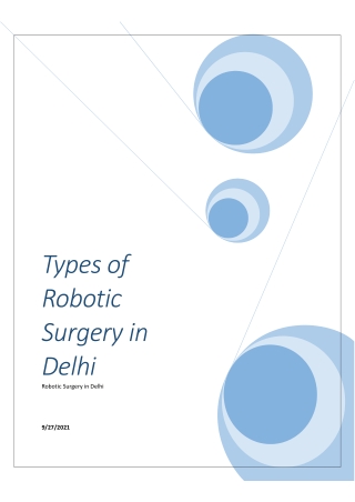 Know Robotic Surgery in Delhi
