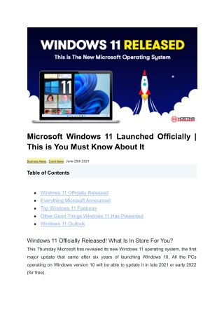 Microsoft Windows 11 Launched Officially _ This is You Must Know About It
