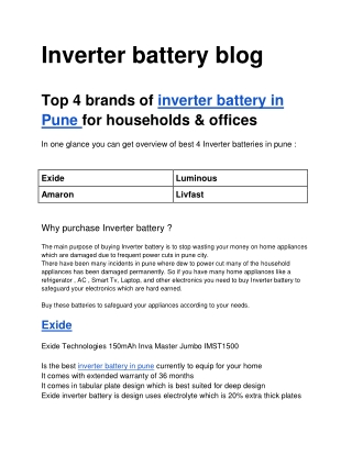 Inverter battery