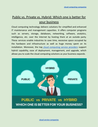 Which Cloud Computing Model is Better For Your Business?