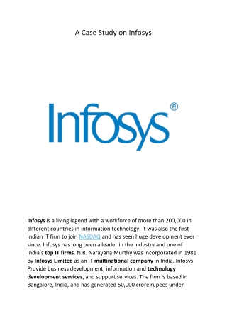 A Case Study on Infosys