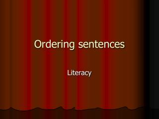 Ordering sentences