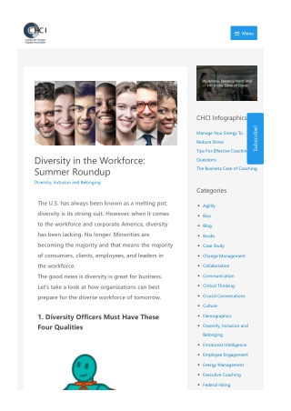 Diversity in the Workforce: Summer Roundup