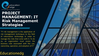 PROJECT MANAGEMENT IT Risk Management Strategies