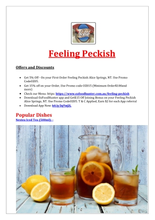 5% Off - Feeling Peckish Fish & Chips Menu in Alice Springs NT