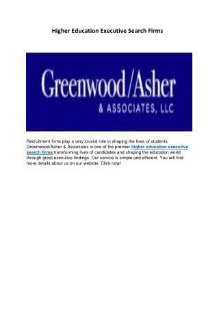 Higher education executive search firms