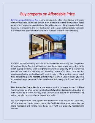 Buy property on Affordable Price