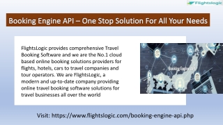 Booking Engine API - FlightsLogic