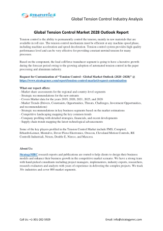 Tension Control Market Forecasts to 2028