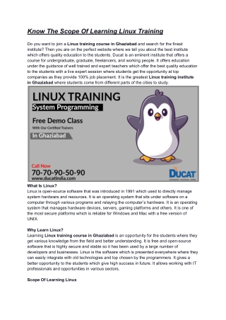 Know The Scope Of Learning Linux Training