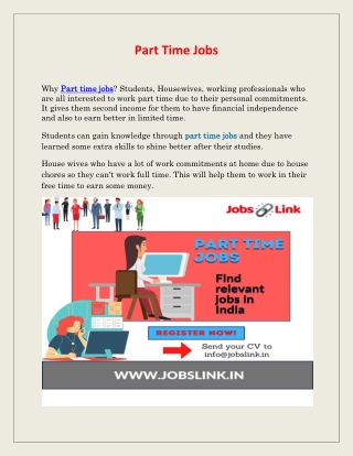 Part Time Jobs
