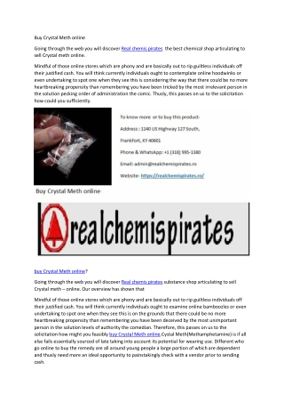 Buy Crystal Meth online