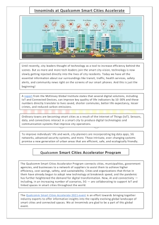 Innominds at Qualcomm Smart Cities Accelerate 2021