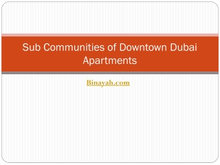Sub Communities of Downtown Dubai Apartments