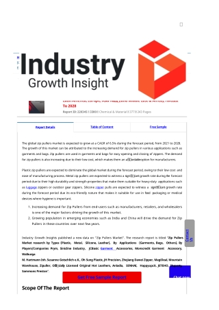 Zip Pullers Market Report | Global Forecast To 2028