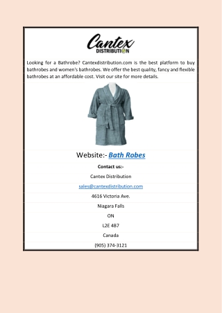 Bath Robes | Cantexdistribution.com