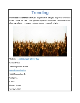 Online Music Player Free Trending.fm