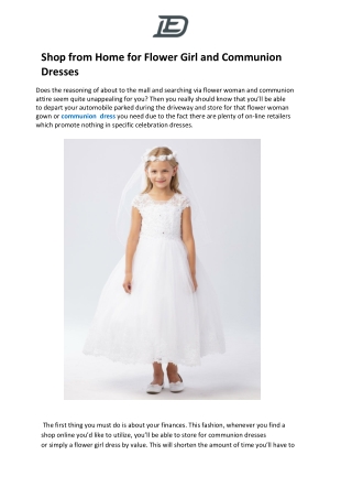 Shop from Home for Flower Girl and Communion Dresses