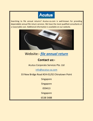 File Annual Return | Acutus-ca.com