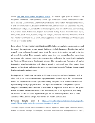 Test and Measurement Equipment Market