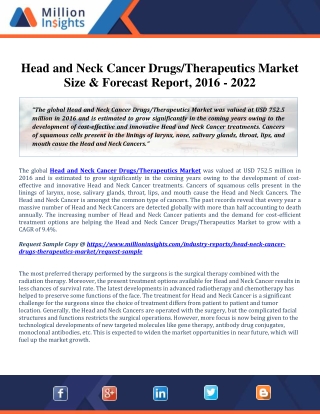 Head And Neck Cancer Drugs/Therapeutics Market Size & Forecast Report, 2025