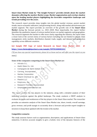 Smart Glass Market to 2027 - Global Analysis and Forecast
