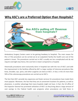 Why ASC’s are a Preferred Option than Hospitals?