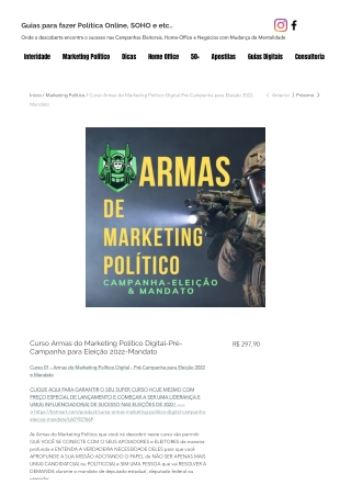 Curso Armas do Marketing Político Digital-Pré-Campanha para Eleição 2022-Mandato _ Cursos On-Line EaD