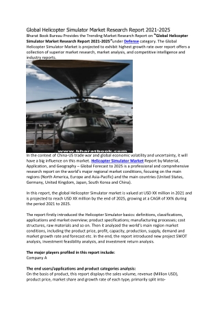 Global Helicopter Simulator Market Research Report 2021-2025