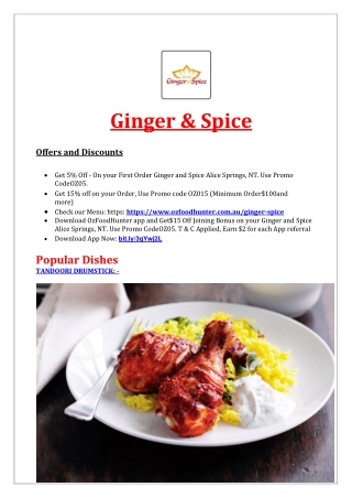 Ginger and Spice Alice Springs takeaway , NT - 5% Off