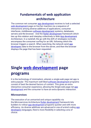 Fundamentals of Web Application Architecture