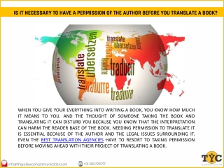 Is It Necessary To Have A Permission Of The Author Before You Translate A Book?