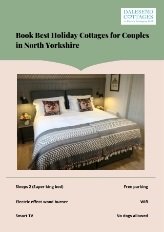 Book Best Holiday Cottages for Couples in North Yorkshire