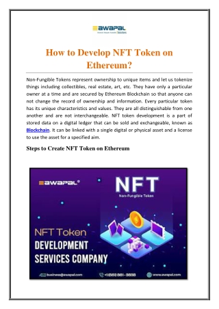 How to Develop NFT Token on Ethereum?
