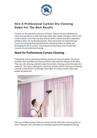 Hire A Professional Curtain Dry Cleaning Dubai For The Best Results