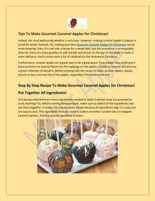 Gourmet Caramel Apples for Christmas By Mister Apple