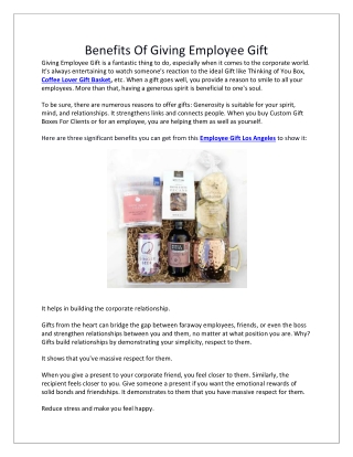 Benefits Of Giving Employee Gift