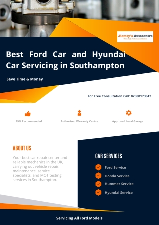 Best Ford Car and Hyundai Car Servicing in Southampton